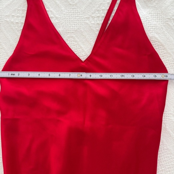 Frederick's of Hollywood Red Maxi Slip Dress Nightgown Spaghetti Strap - Small - Picture 12 of 13